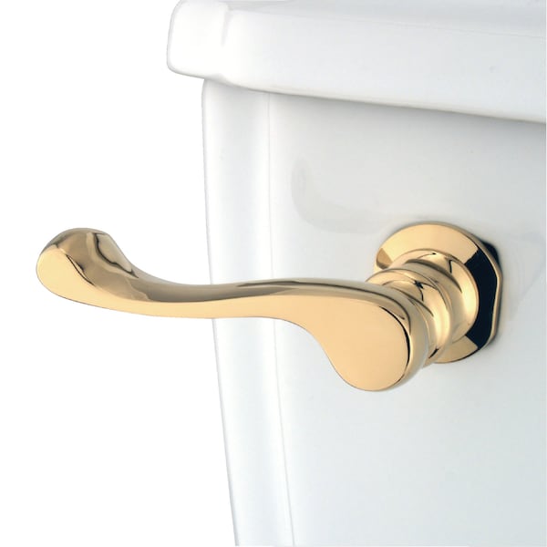 French Toilet Tank Lever, Polished Brass